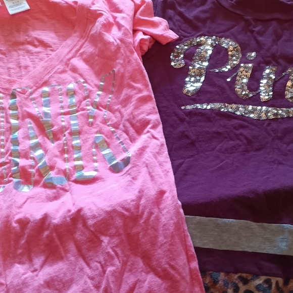 PINK Victoria's Secret Graphic T-Shirts - Purple and PINK Victoria's Secret - Picture 5 of 5